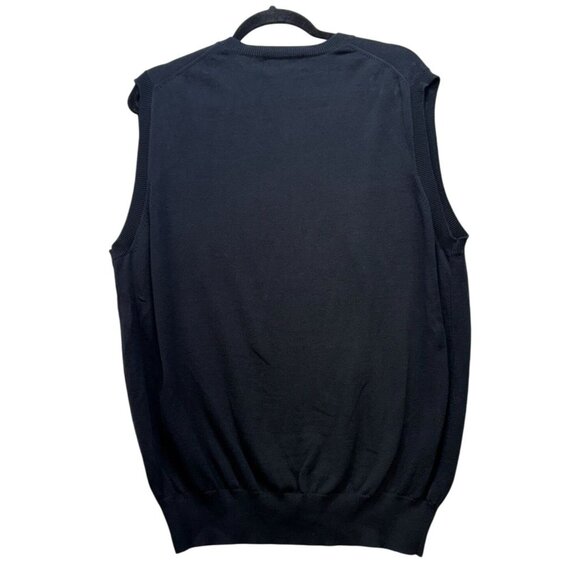 Croft & Barrow Mens Sleeveless V-Neck Sweater Vest L Black 100% Cotton - Picture 7 of 9